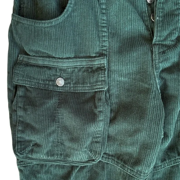 EUC Free People London Calling Moto Corduroy Pants Pine Green Size 29 - Picture 8 of 10